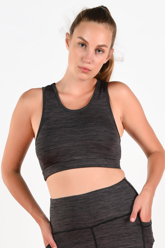 Spacedye Brown Bra for Fitness Women