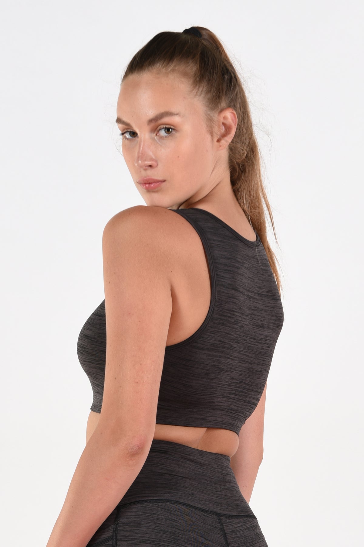 Spacedye Brown Bra for Fitness Women