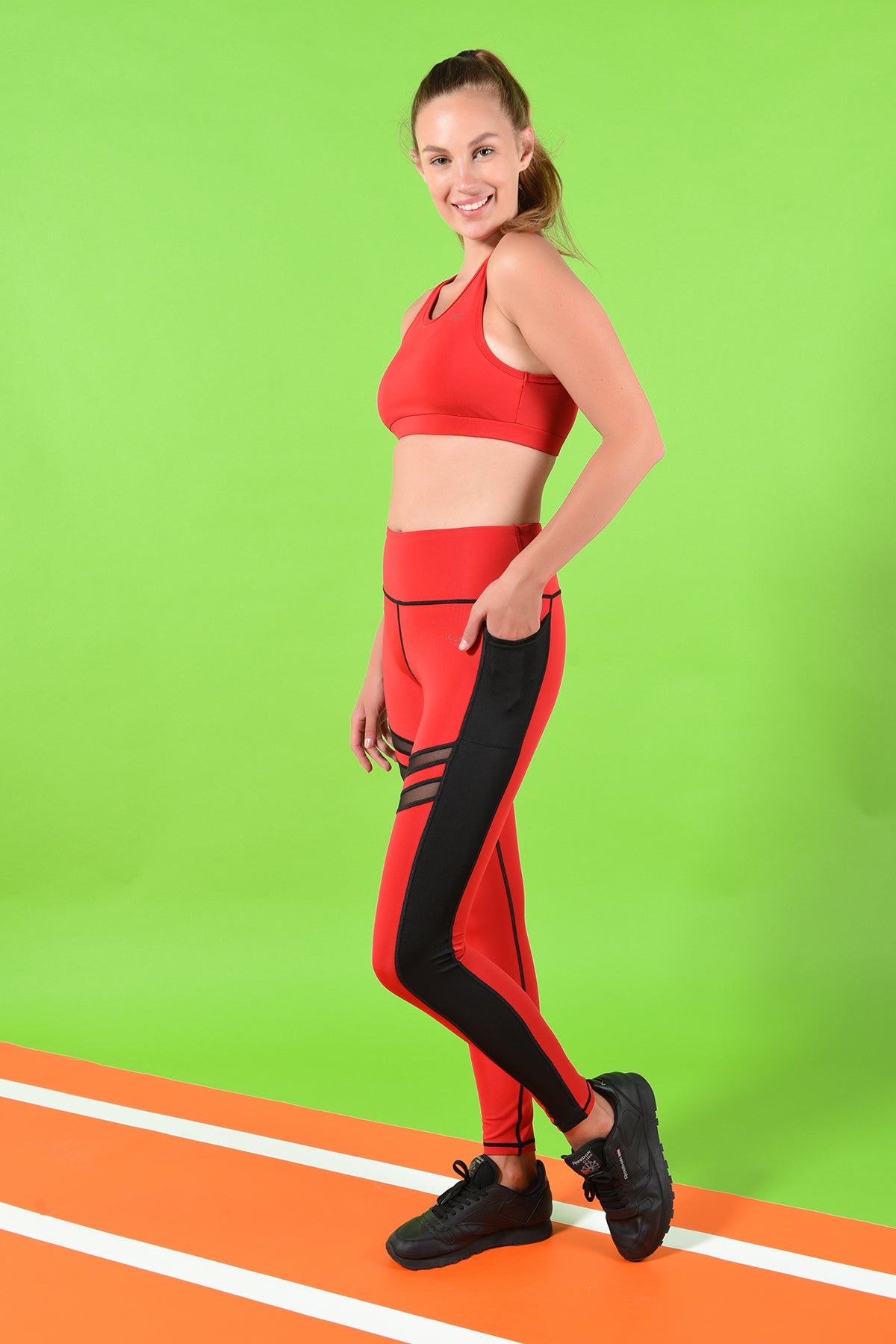 Ephesus Design Red & Mesh Active Sportswear for Women