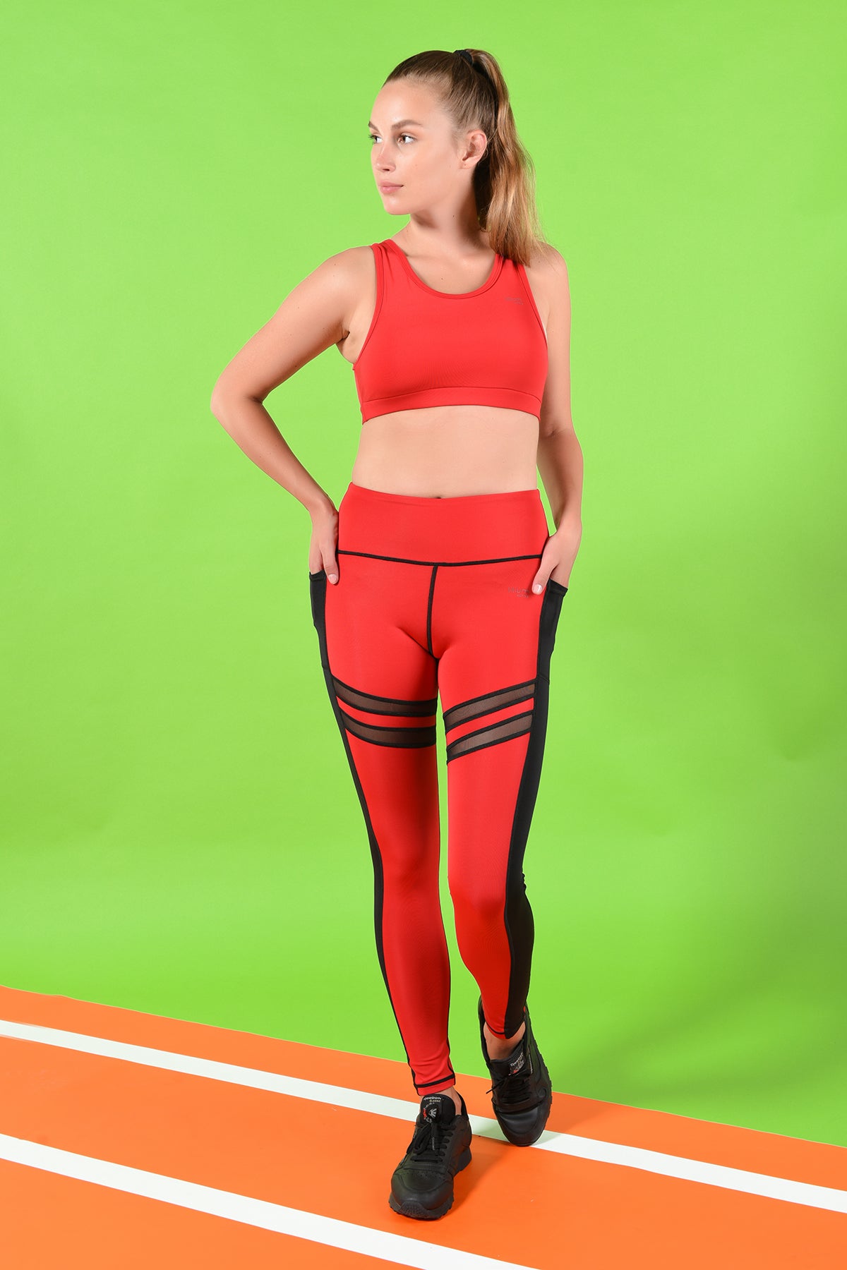 Ephesus Design Red & Mesh Active Sportswear for Women