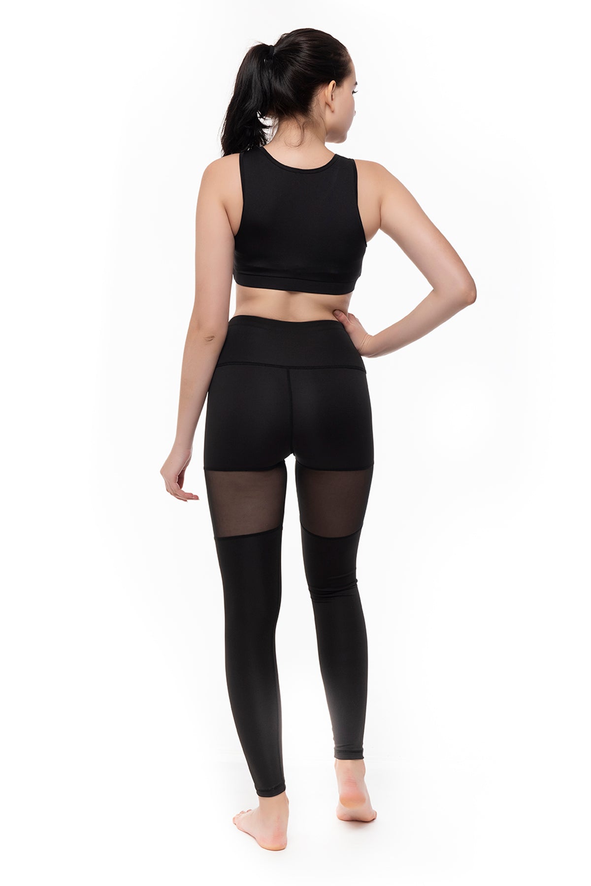 Nirvana Design Black & Mesh Active Sportswear for Women