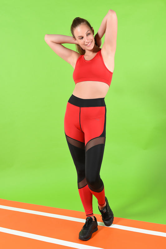 Karma Design Red & Mesh Active Sportswear for Women