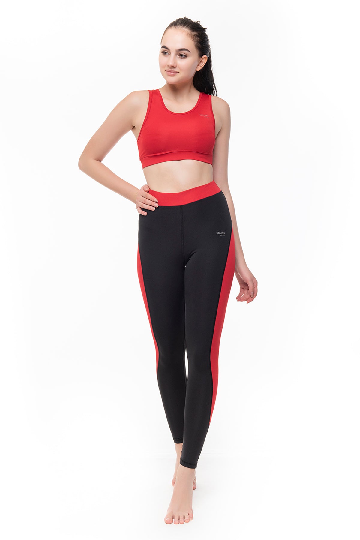 Maya Design Black & Red Active Sportswear for Women